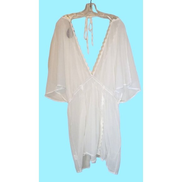 Adome Sheer White Shirt Top Blouse Size 2XL XXL NEW NWT  Beach - Picture 2 of 2